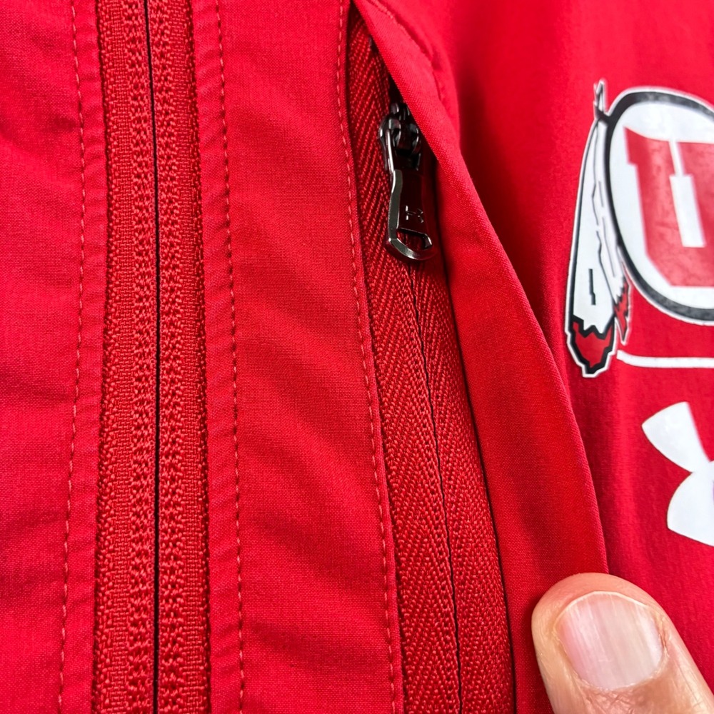 Under Armour Utah Utes Men XL Red 1/2 Zip Short Sleeve Hoodie Pullover Loose Fit - Picture 8 of 16